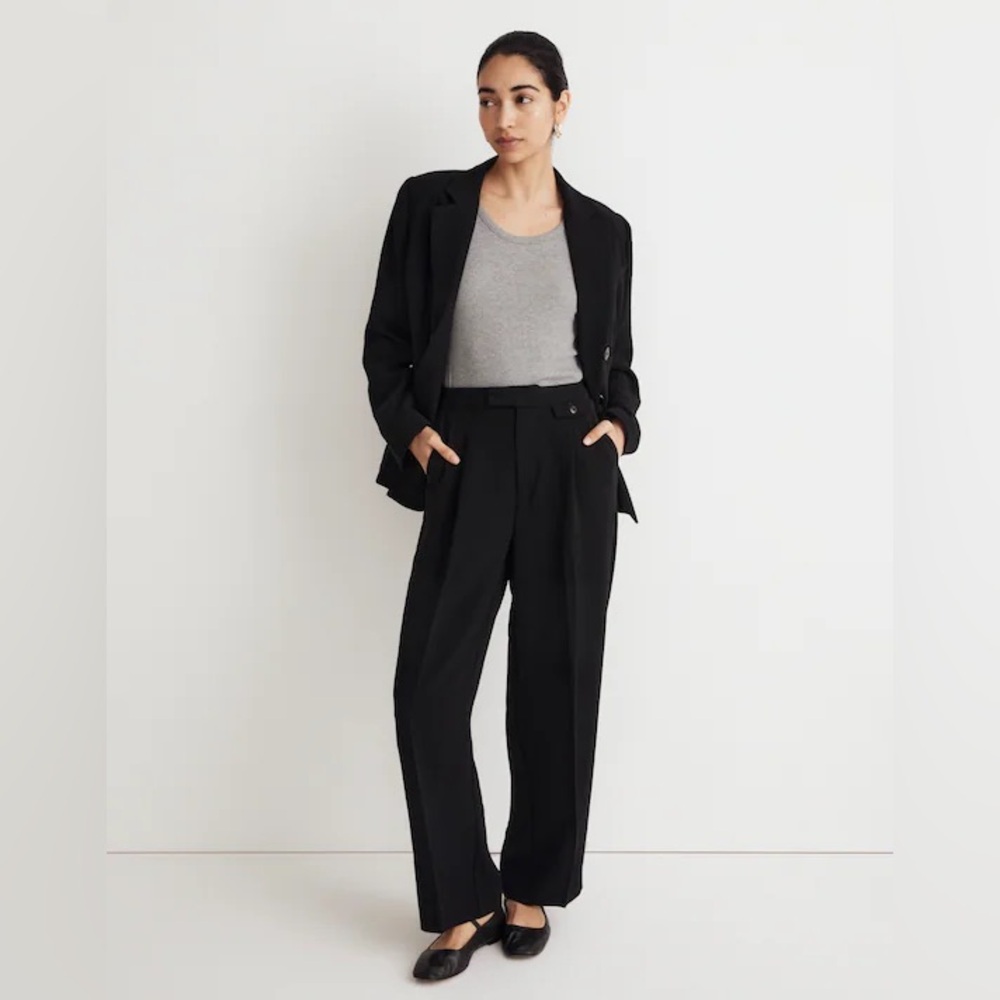 Madewell Rosedale High Rise Straight Pant Crepe Black 4